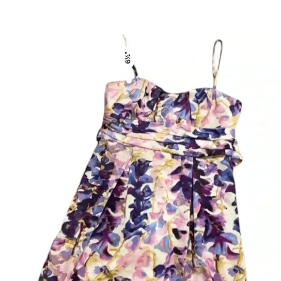 Vintage City Triangles spaghetti strap mini dress abstract floral 7/8 90’s - Picture 9 of 14